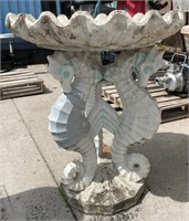 Concrete Seahorse Birdbath (27"diam x 32"H) *C