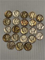 22 Silver Mercury Dimes