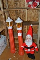Pair of Blow Mold Lamp Posts - 40" Tall, One of