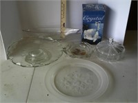 lot of glassware&crystal.cake stand,candy dish etc