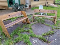 2 Wooden Outdoor benches