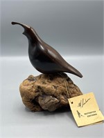 Michael Durkos carved quail