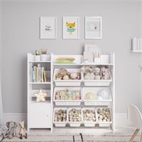 Toy Organizer with 12 Shelves  8 White Bins