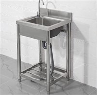 FREE STANDING  STAINLESS STEAL SINK, HOT AND C