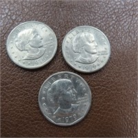 (3) 1979 Susan B. Anthony Dollars