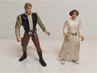 Han Solo & Princess Lea Action Figures Kenner