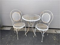 Wrought Iron 3pc. Table and Chair Set