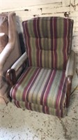 Vintage upholstery rocker chair stripes