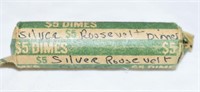 COINS - FIVE DOLLAR ROLL SILVER ROOSEVELT DIMES