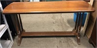 Wooden Trestle Base Console Table with Bannister
