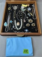 Showcase Lot Estate Costume Jewelry.