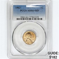 1963 Lincoln Memorial Cent PCGS MS66+ RD