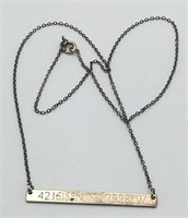 Sterling Silver Necklace W Coordinates Pendant