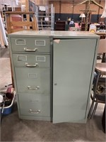 Vintage Green Cole Steel Filing Cabinet.