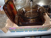 (2) Anchor Round Baking Dishes, (4)Glass Cake Pans