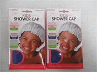 (2) Donna Collection Kids Shower Cap, Purple