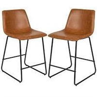 FLASH FURNITURE LEATHER COUNTER BAR STOOL 2PC $119