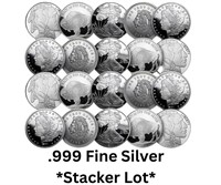 .999 Fine Silver Stacker Lot *BID IS PER OUNCE*