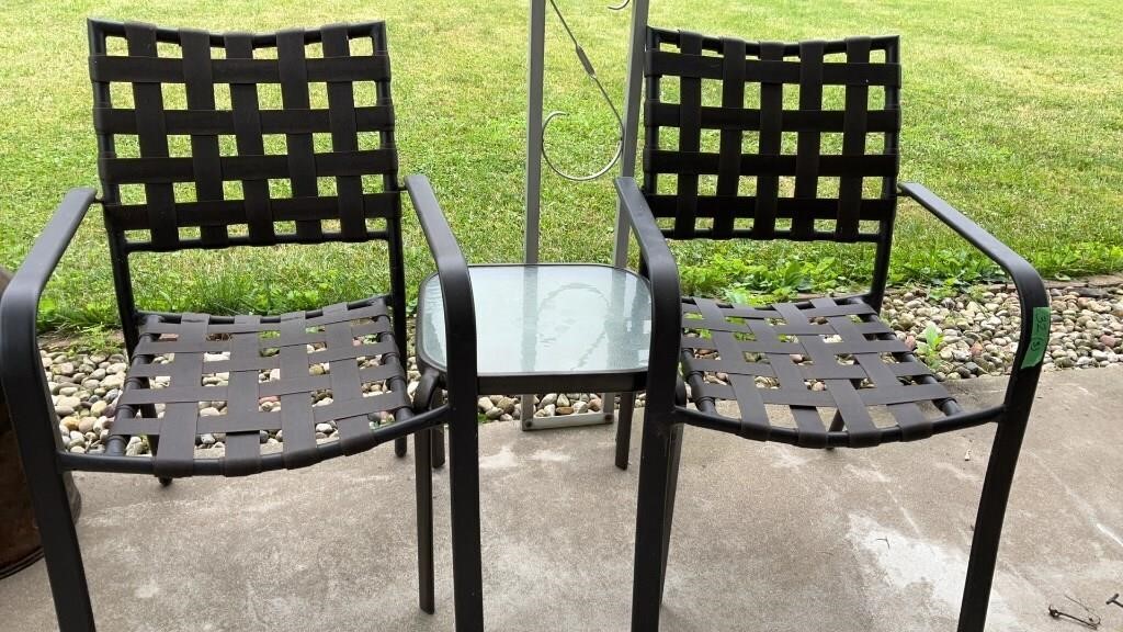 2 Chairs, Side Table