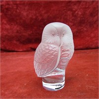 Lalique Paris France crystal owl.