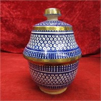 Antique Arabic ceramic Kitchen canister.