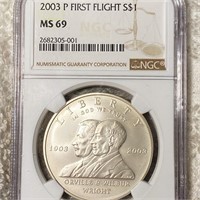 2003-P First Flight Silver Dollar NGC - MS69