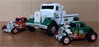 (1) 2022 Hess Flatbed w/ (2) Hot Rods
