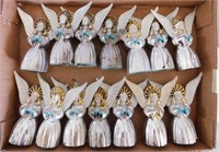 14 vintage Bradford angel Christmas tree ornaments