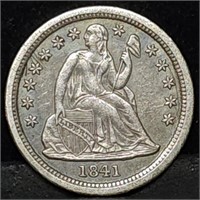 1841 Seated Liberty Silver Dime, Early Date