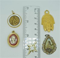 Religious Gold Tone Pendants