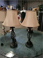 2 metal lamps