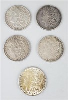 1878,1881,1889-O, 1899-S & 1921 Silver Morgans.