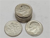 10-1964 FDR Silver Dime Coins