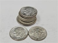 10- 1964 D FDR Silver Dime Coins