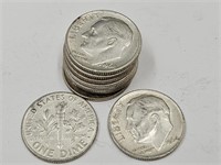 10- 1964 FDR Silver Dime Coins