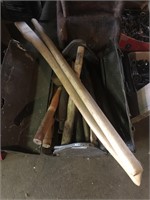 Metal Tool Box Full of Replacement Wooden Handles