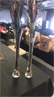 2 24 inch vases w deco