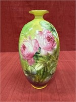 Willets Belleek Vase with Hand-Painted Roses