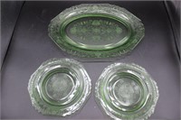 Uranium Glass Plates & Platter
