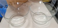 (2) 10" Glass Serving Bowls