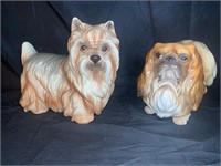 2 Shafford Japanese Ceramic Dogs Pekingese & Terri