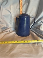 Blue enamel coffee pot