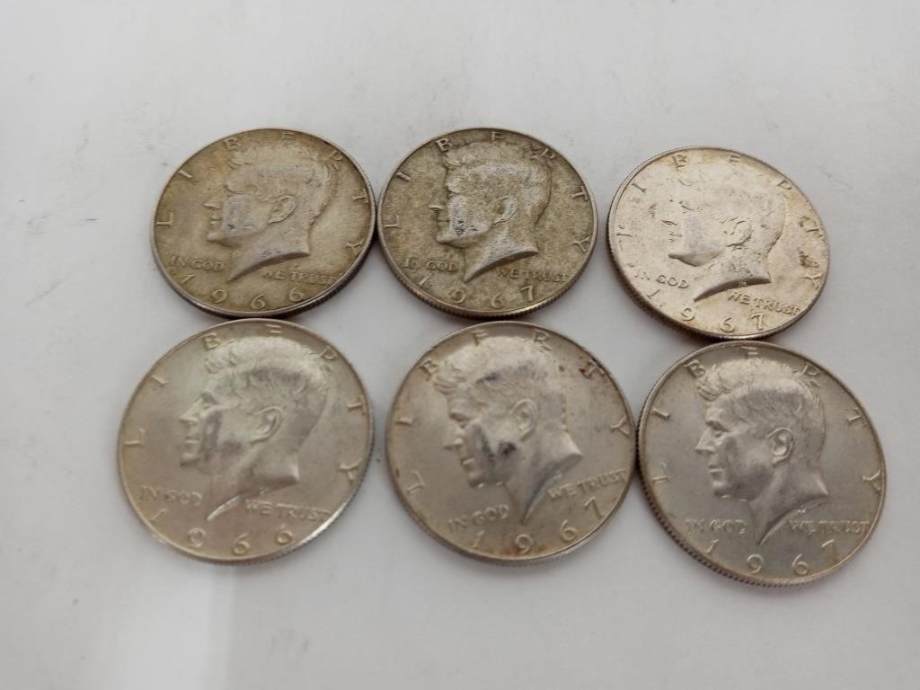Kennedy Silver Half Dollar Lot of 6