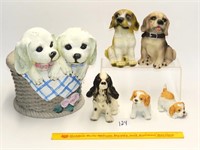 Group of Dog Figurines - (3) Ceramic, the Spaniel