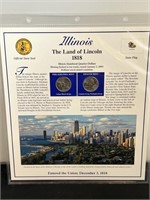 Illinois Quarter & Stamp Collection