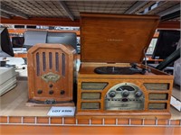 Crosley AM/FM record player and Thomas AM/FM radio