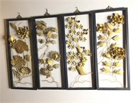 MCM Mid Century Modern Brass Flower Wall Panels