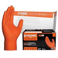 (N) GLOVEWORKS HD Industrial Orange Nitrile Gloves