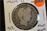 1909-O Barber Silver Half Dollar