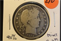 1912-D Barber Silver Half Dollar